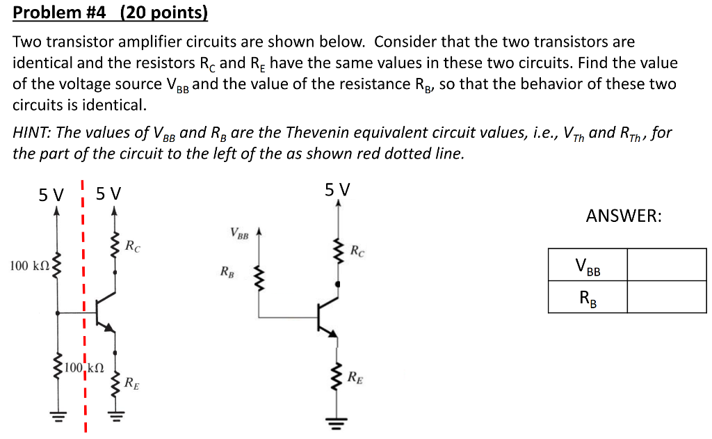 Solved Problem #4 (20 points) Two transistor amplifier | Chegg.com