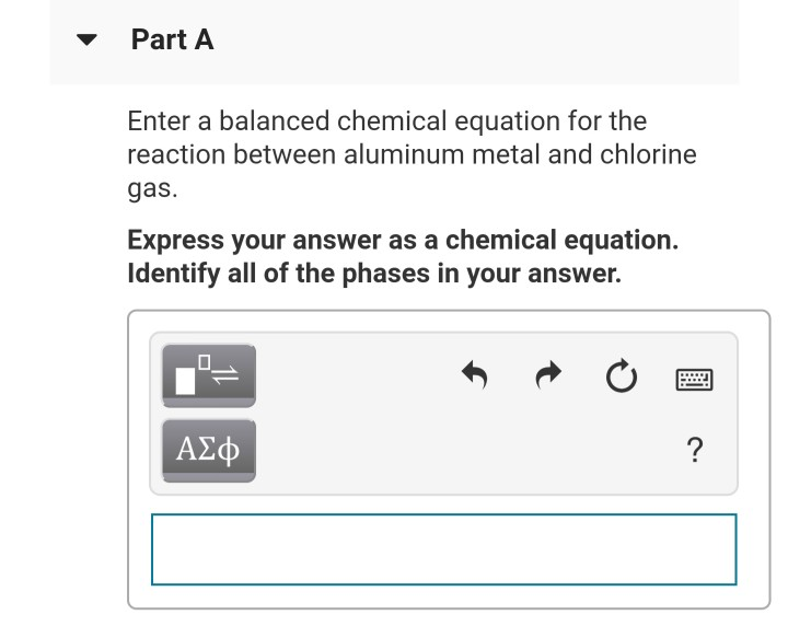 Solved Part A Enter a balanced chemical equation for the