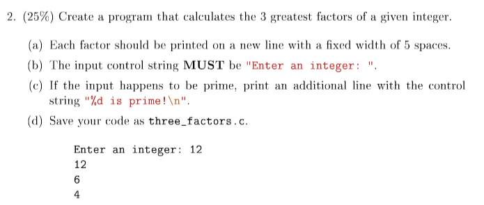 Solved 2. (25%) Create a program that calculates the 3 | Chegg.com