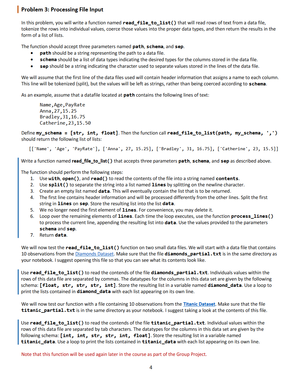 Solved General Instructions Create a new notebook named | Chegg.com