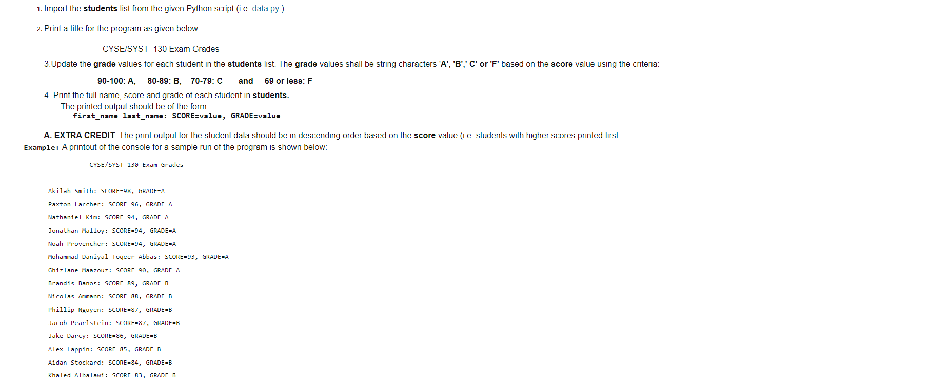PROBLEM DESCRIPTION Review the attached Python script | Chegg.com