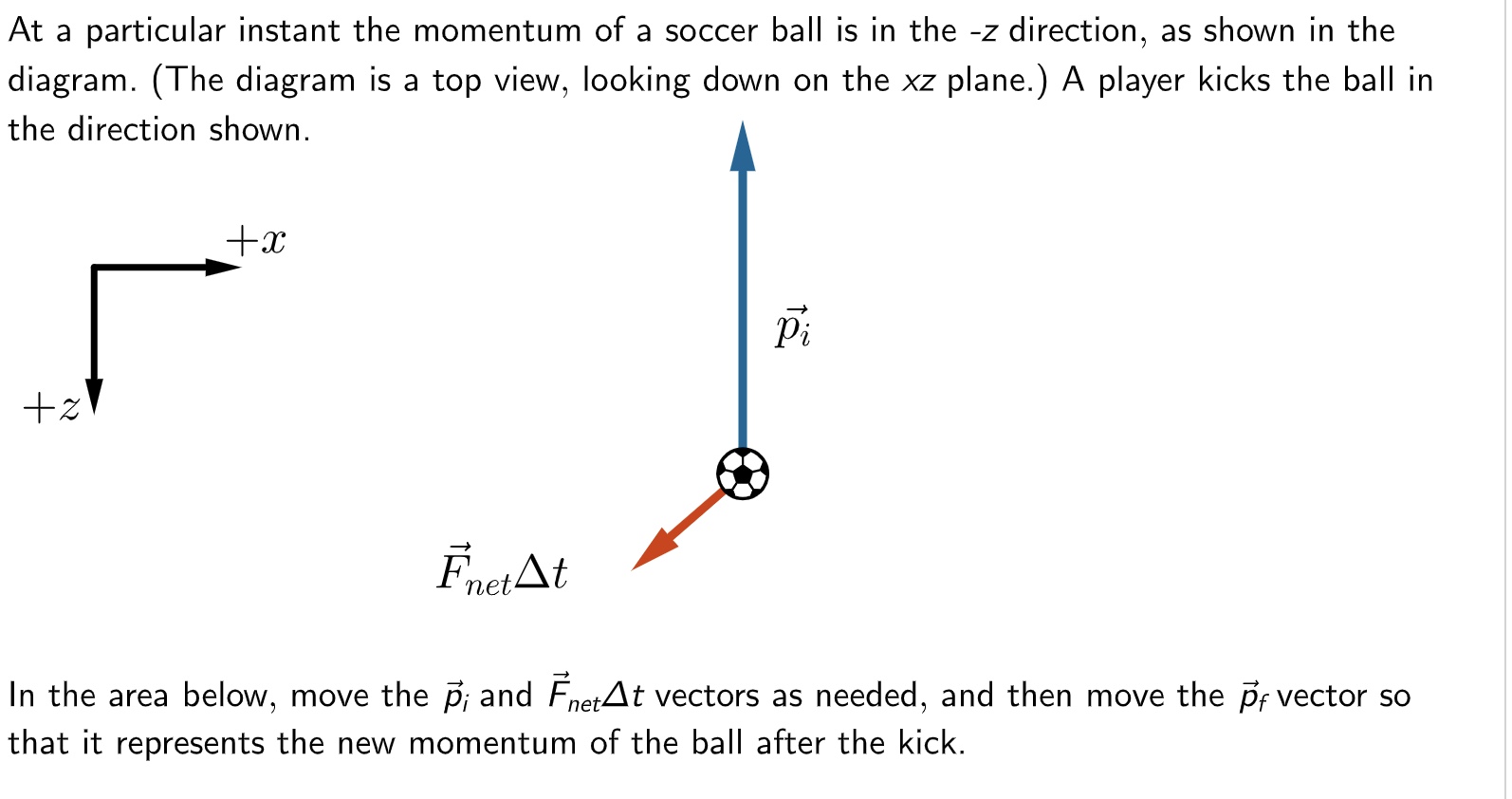 Solved At a particular instant the momentum of a soccer ball | Chegg.com