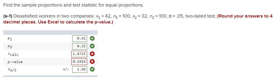 Solved Find the sample proportions and test statistic for | Chegg.com