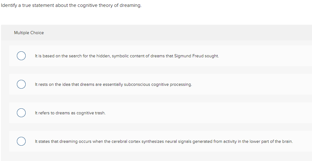Solved Identify a true statement about the cognitive theory | Chegg.com