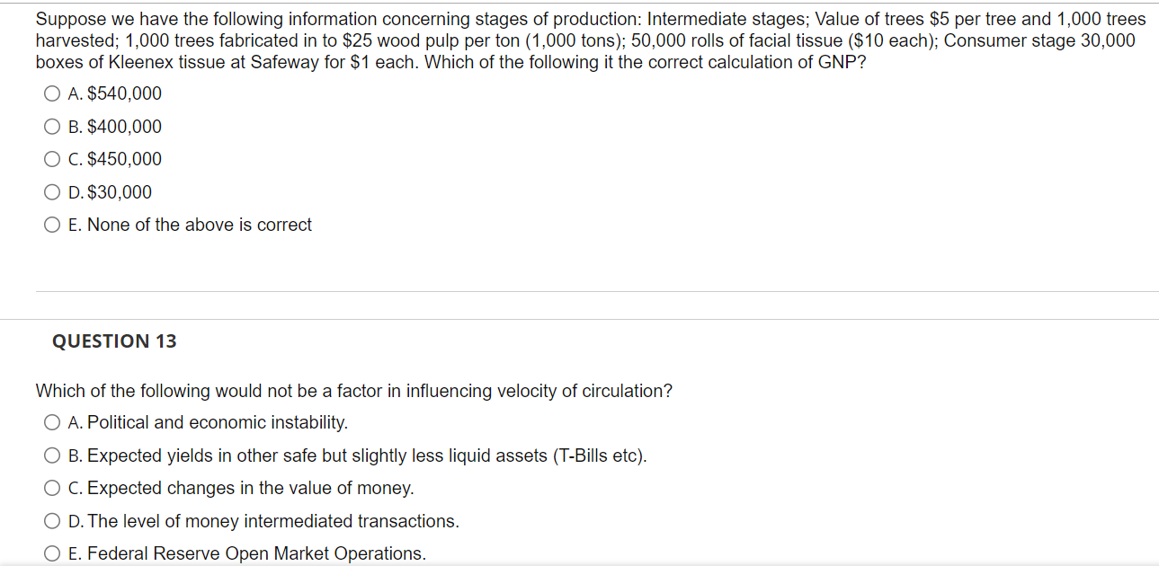 Solved Suppose we have the following information concerning | Chegg.com