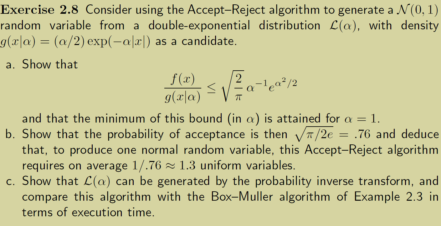 Solved One way to achieve normal random variable simulation | Chegg.com