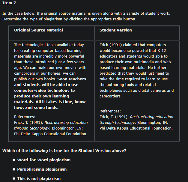 Solved Item 7 In the case below, the original source | Chegg.com