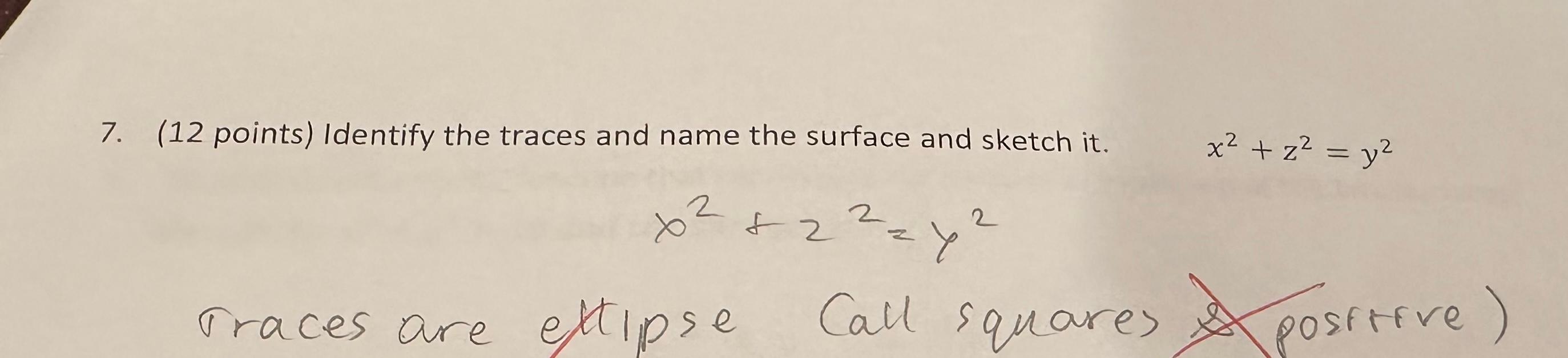 Solved 7. (12 points) Identify the traces and name the | Chegg.com