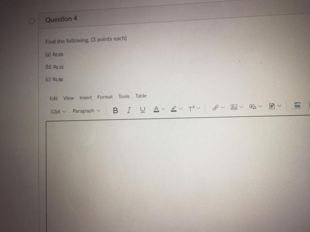 Solved Question 4 Find the following: (3 points each) (a) | Chegg.com