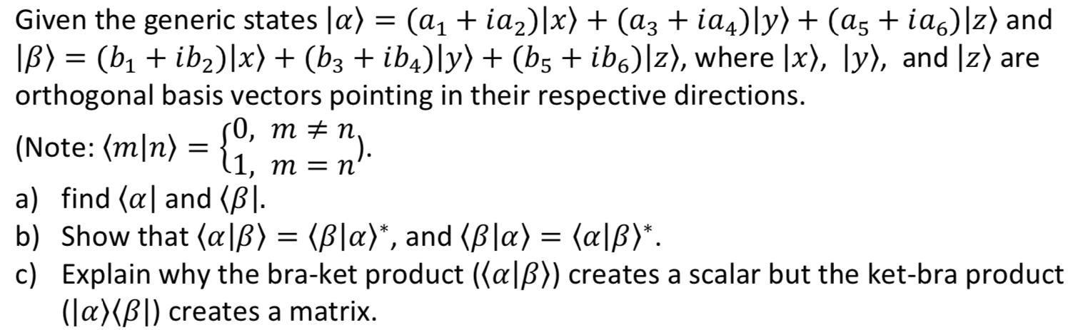 Solved Given The Generic States | Chegg.com