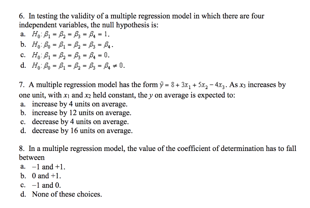 null hypothesis multiple regression