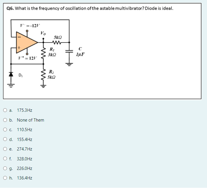 Solved Q6. What is the frequency of oscillation of the | Chegg.com