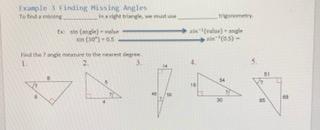 Solved Example 3 Finding Missing Angles To find a missing in | Chegg.com