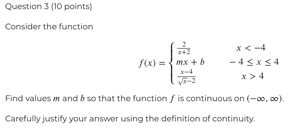 Solved Consider the function | Chegg.com