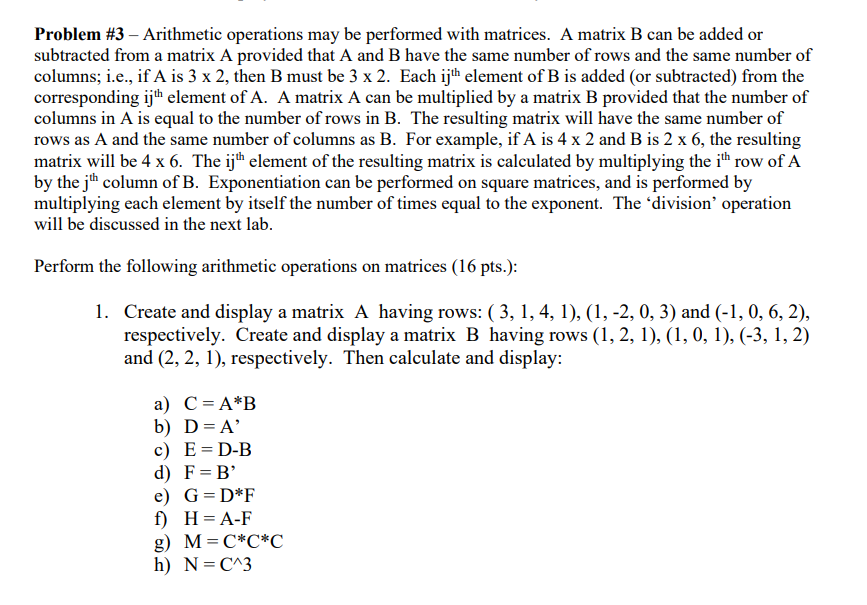 Solved Problem #3 - Arithmetic operations may be performed | Chegg.com