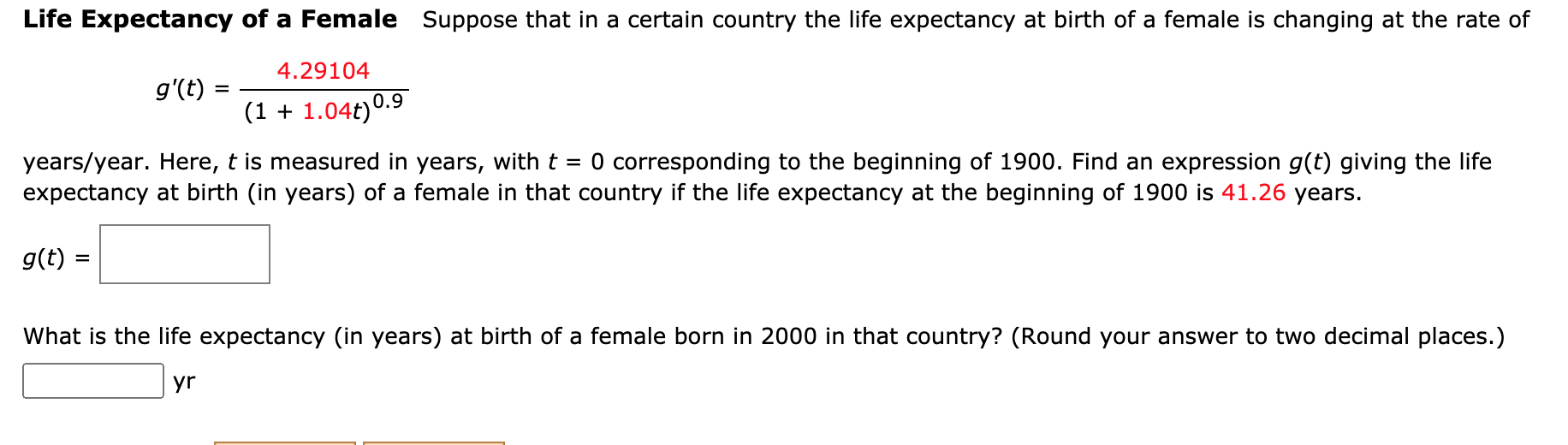 Solved Life Expectancy of a Female Suppose that in a certain | Chegg.com