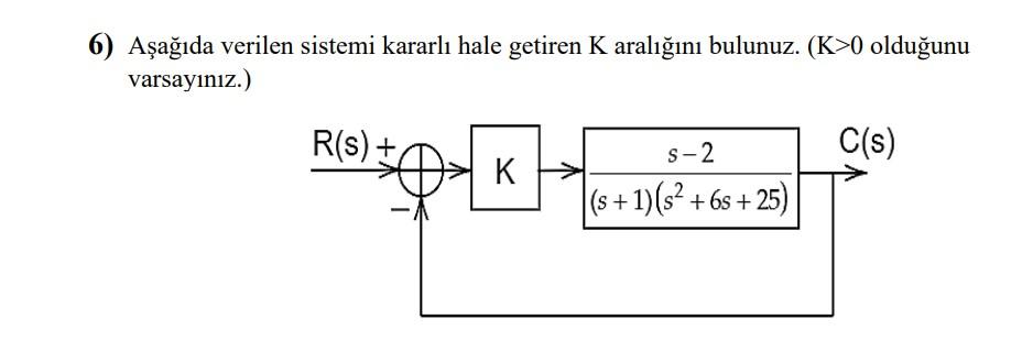 Solved Find the K interval that stabilizes the | Chegg.com