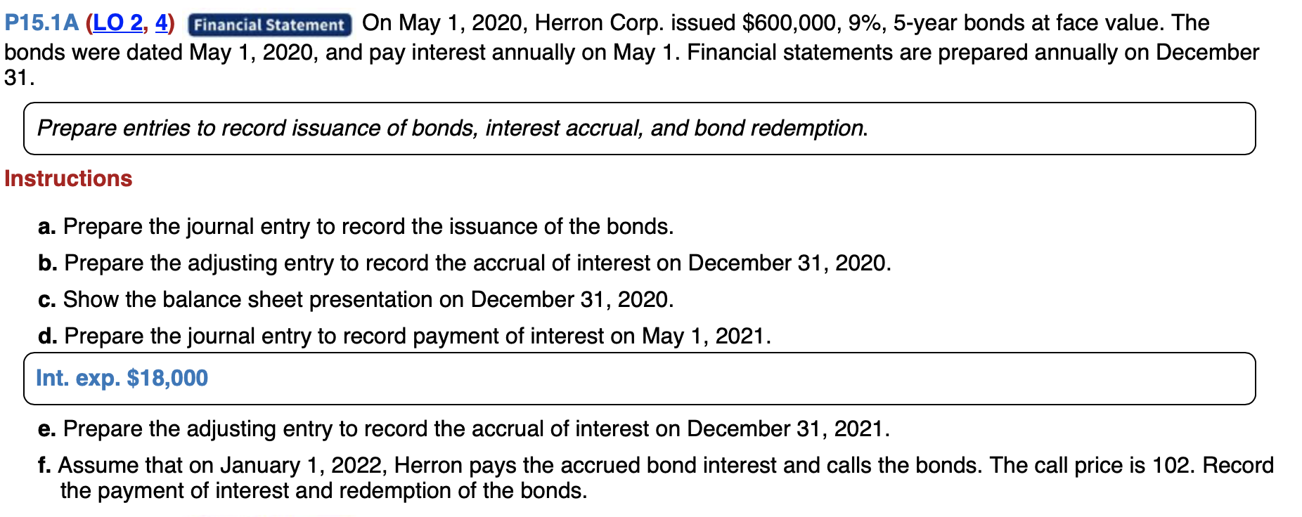 Solved P15.1A (LO 2, 4) Financial Statement On May 1, 2020, | Chegg.com