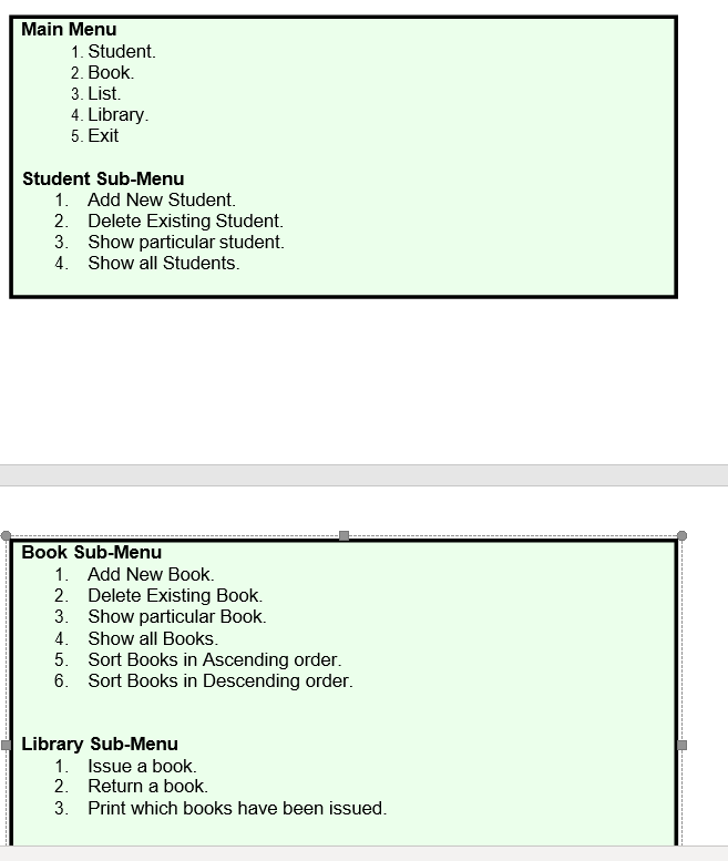 Solved Implementation of a class based Library Information | Chegg.com