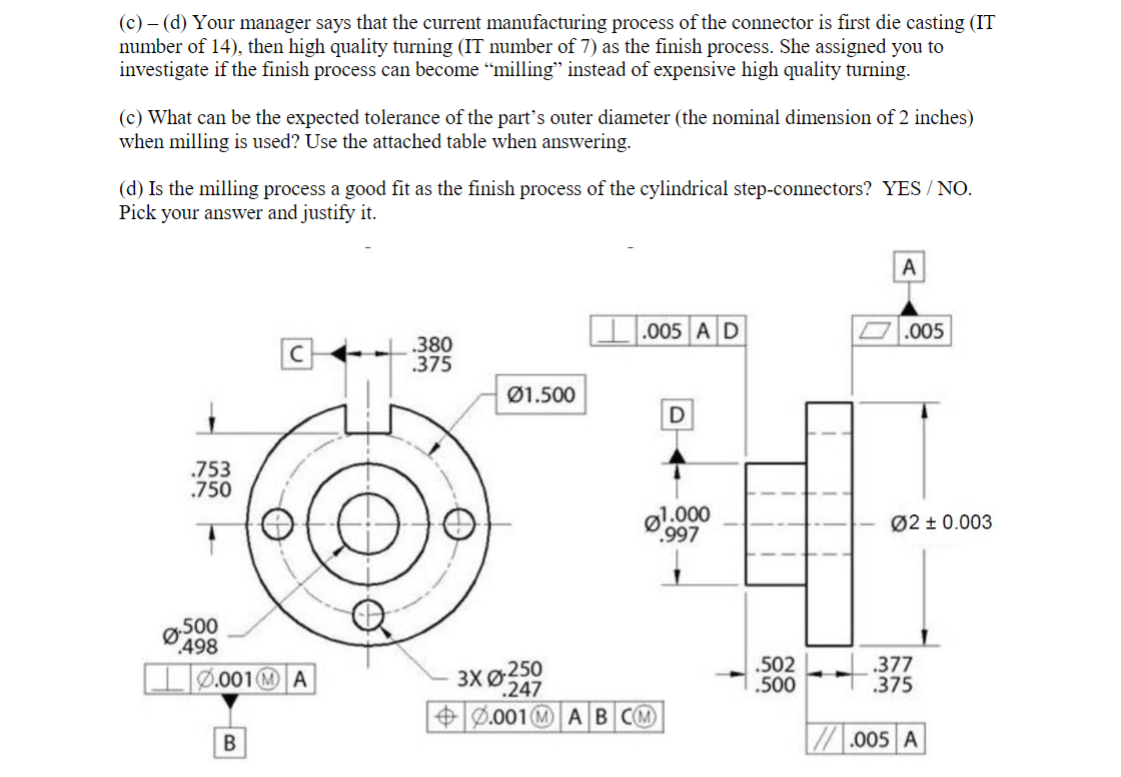 Solved 5. [past exam question] The engineering drawings show | Chegg.com