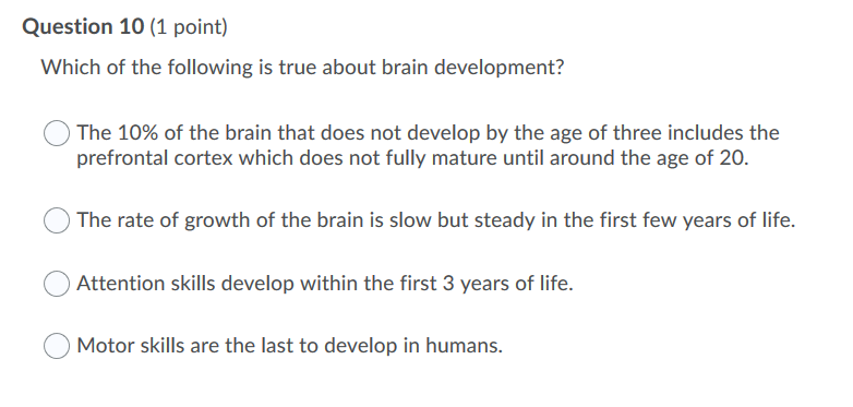 Solved Question 10 (1 point) Which of the following is true | Chegg.com