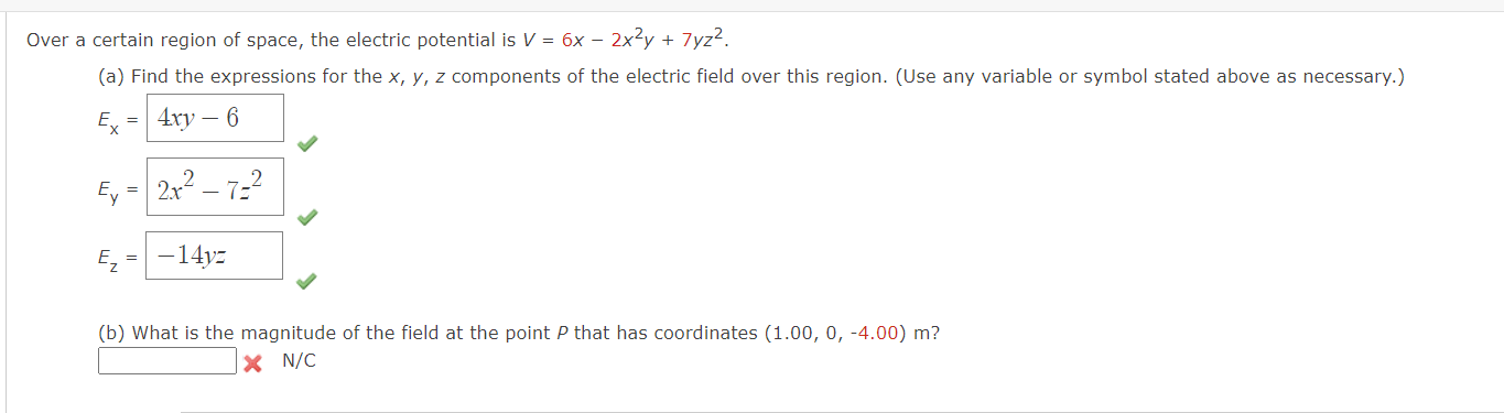 Solved Ver A Certain Region Of Space, The Electric Potential | Chegg.com