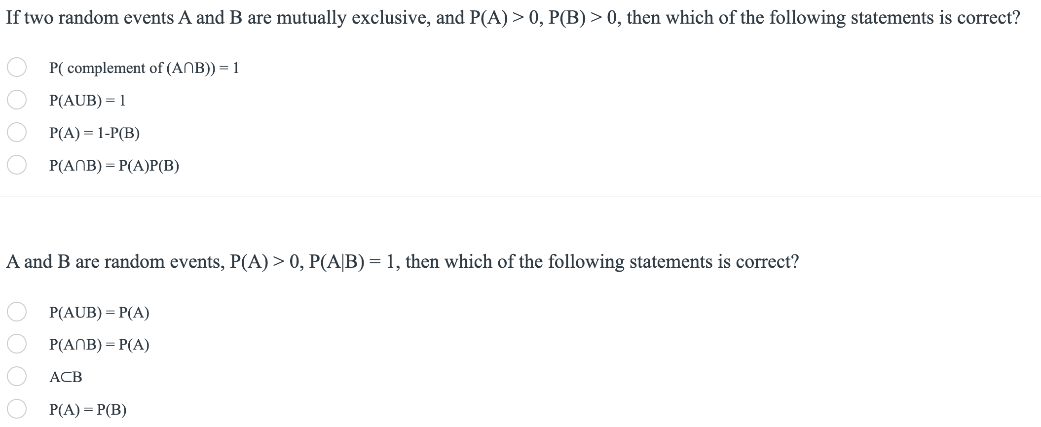 Solved If Two Random Events A And B Are Mutually Exclusive, | Chegg.com