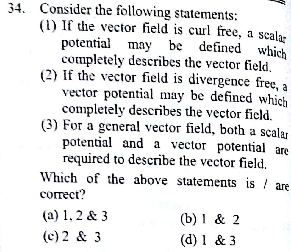 Solved May Be 34. Consider The Following Statements: (1) If | Chegg.com