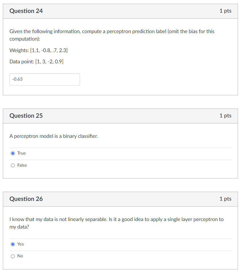 Solved Question 24 1 pts Given the following information, | Chegg.com