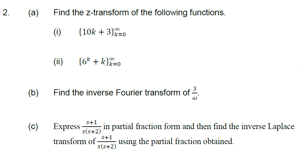 Solved (a) Find The Z-transform Of The Following Functions. | Chegg.com