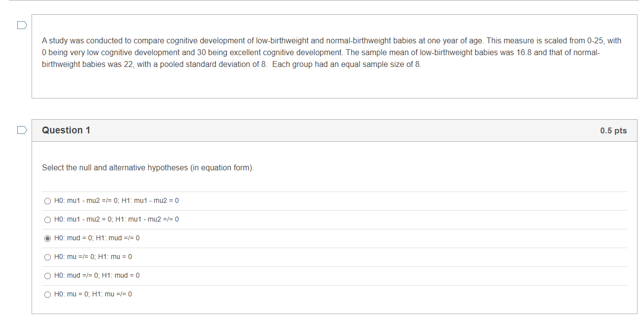 Normal cognitive outlet development