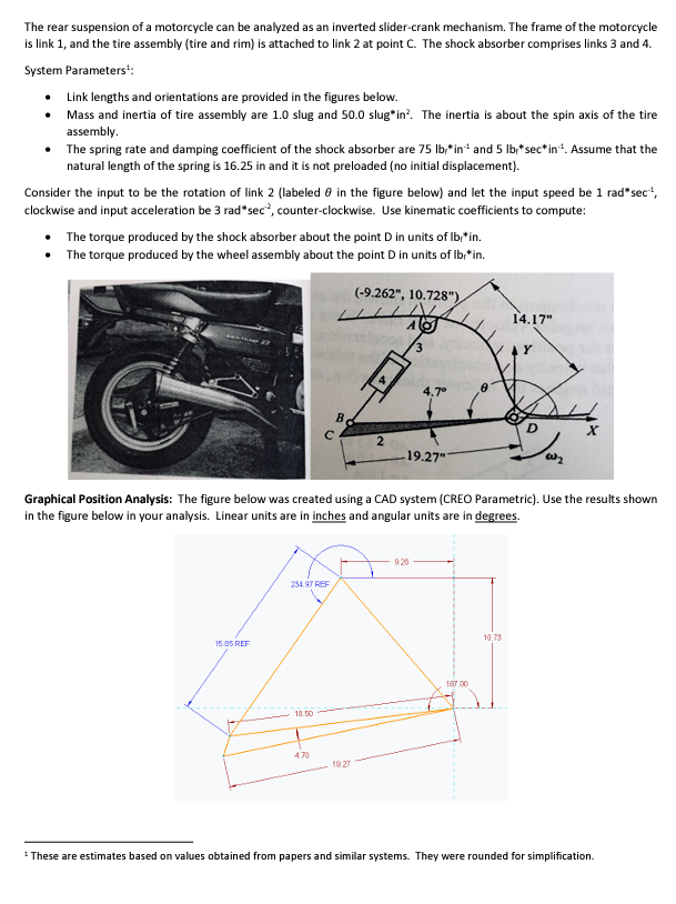 Solved The rear suspension of a motorcycle can be analyzed