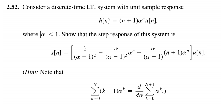 Solved 2.52. Consider a discrete-time LTI system with unit | Chegg.com