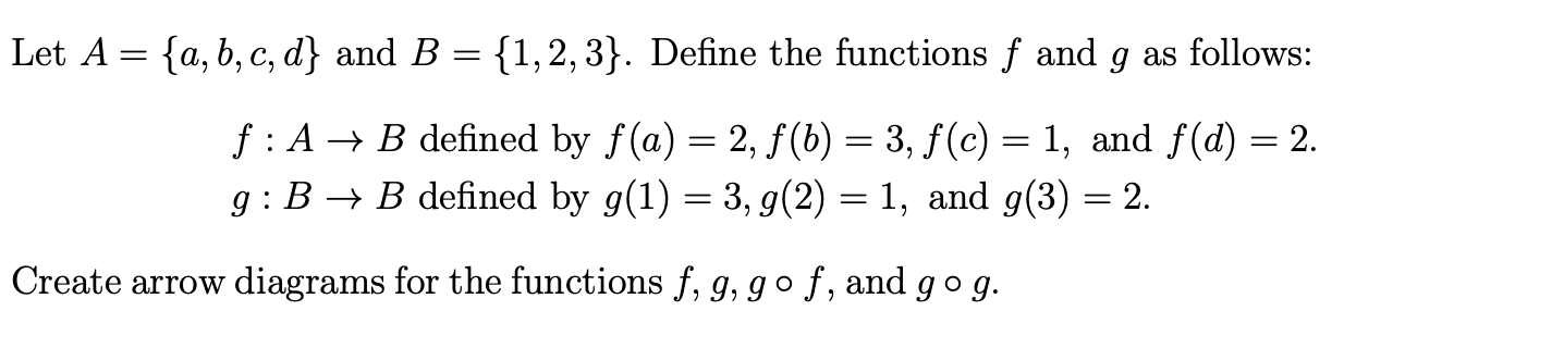 Solved Let A = {a,b,c,d} And B = {1,2,3}. Define The | Chegg.com