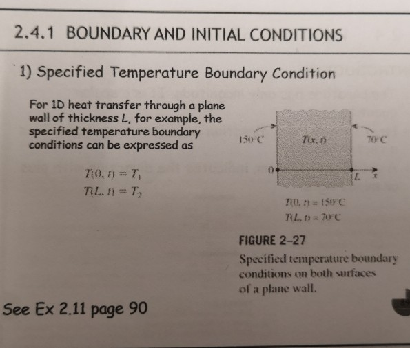 2.4.1 BOUNDARY AND INITIAL CONDITIONS 1) Specified | Chegg.com