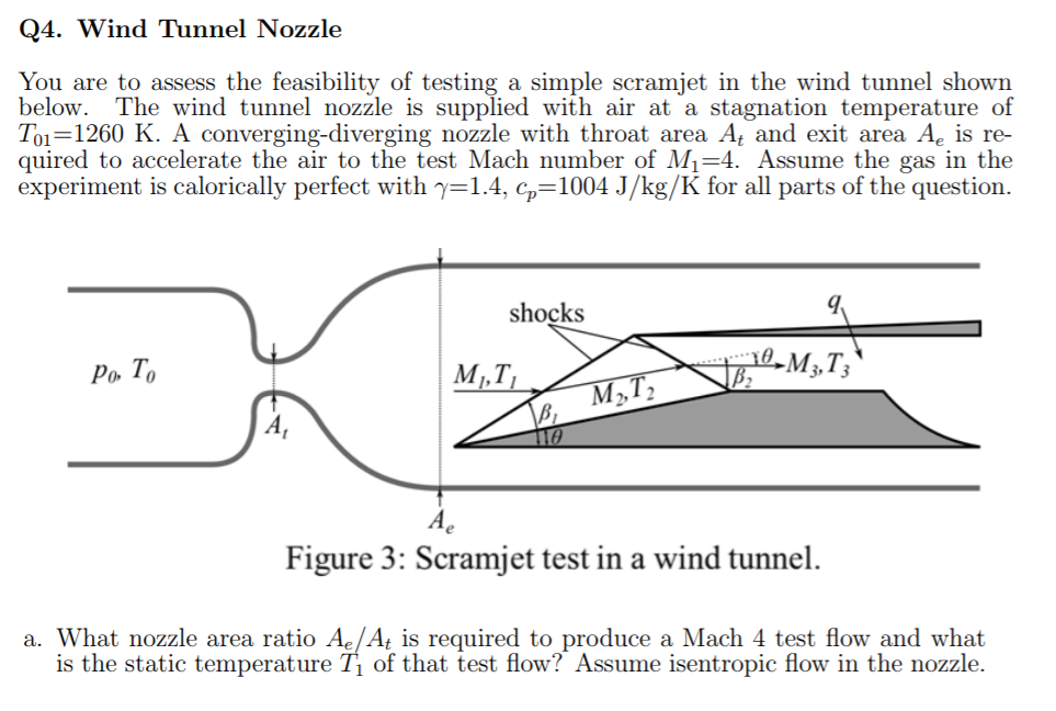 Solved Q4. Wind Tunnel Nozzle You are to assess the | Chegg.com