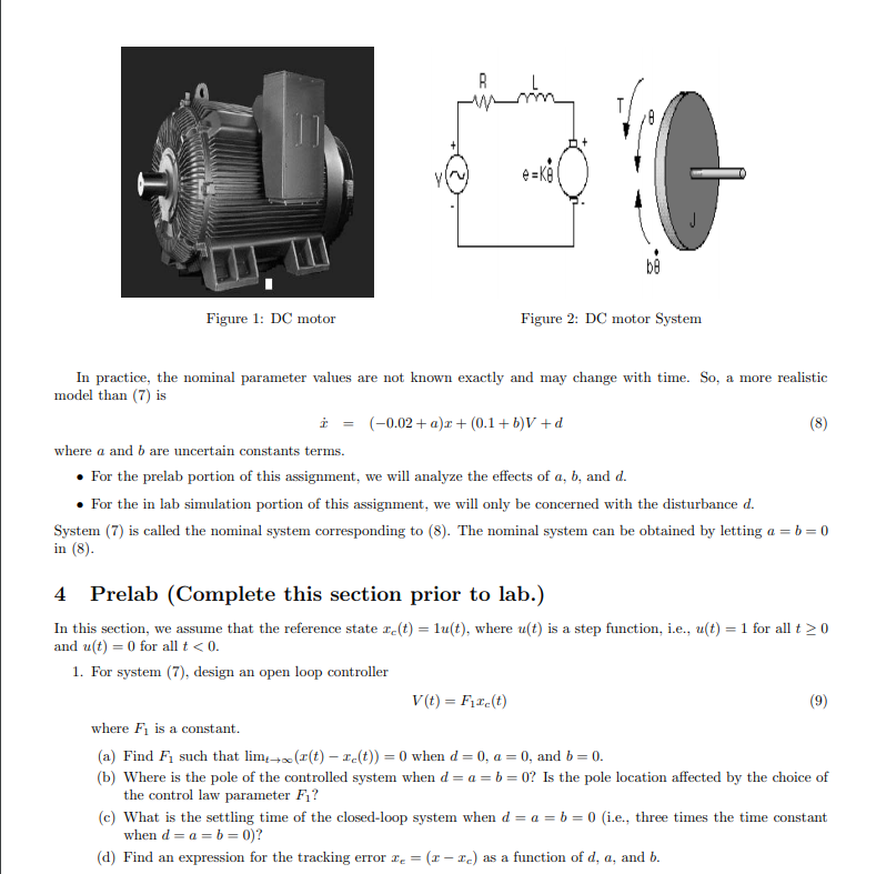 3 Background Consider a DC motor shown in Fig. 1. The | Chegg.com