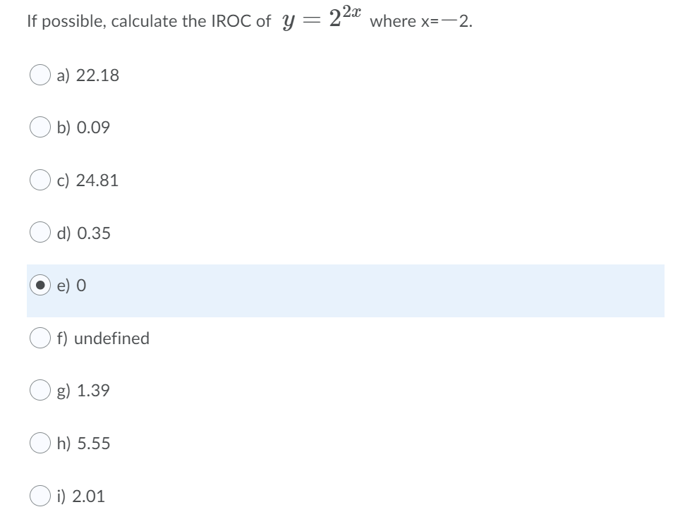 Solved If possible, calculate the IROC of y= 228 where x=-2. | Chegg.com