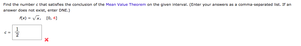 Solved Find The Number C That Satisfies The Conclusion Of