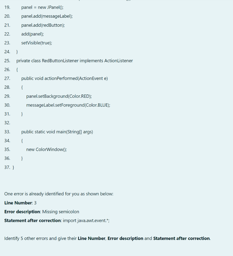 Solved Identify errors and correct them of the following | Chegg.com