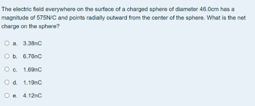 Solved The electric field everywhere on the surface of a | Chegg.com