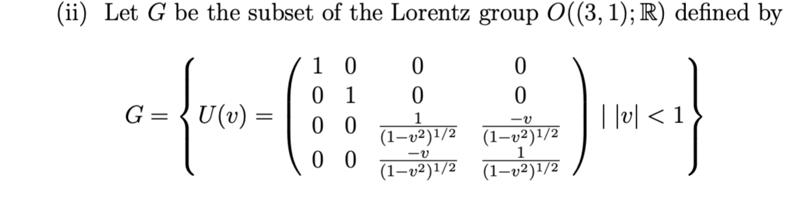 Solved (a) Prove that G is unbounded in O((3,1); R) ⊂R16. | Chegg.com