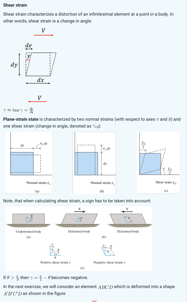 Solved Strain In order to describe the deformation of a body | Chegg.com