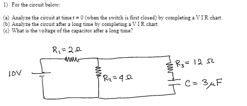 Solved 1) For the circuit below: (a) Analyze the circuit at | Chegg.com