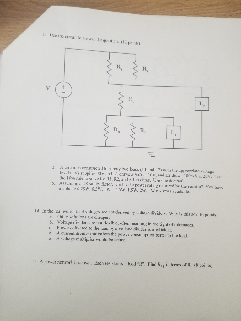 Solved 13. Use the circuit to answer the question. (12 | Chegg.com