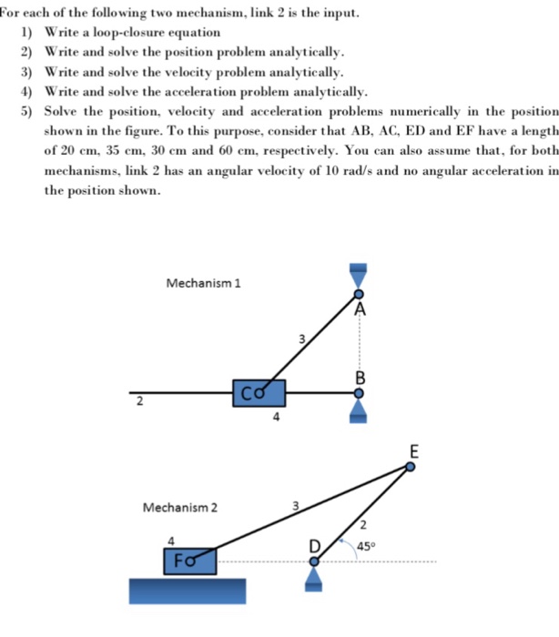 Solved For each of the following two mechanism, link 2 is | Chegg.com