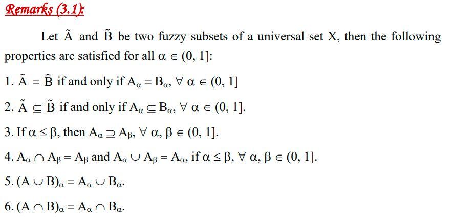 Solved Theory Of Fuzzy Sets Examples Of These Notes For Each | Chegg.com