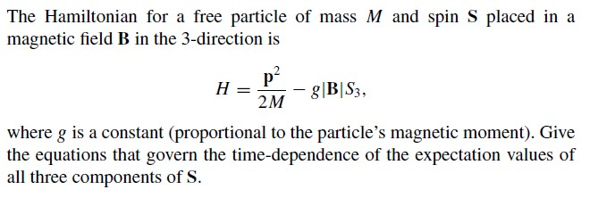 Solved and spin S placed in a The Hamiltonian for a free | Chegg.com