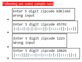 Solved (Python) Excercise # 3 Postal bar codes. For faster | Chegg.com