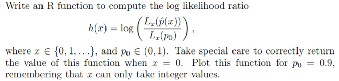 Write an R function to compute the log likelihood | Chegg.com